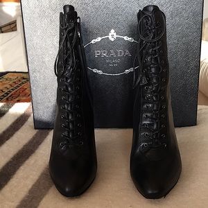 PRADA heeled fashionista ankle boots gorgeous and like new! Comes with Prada box
